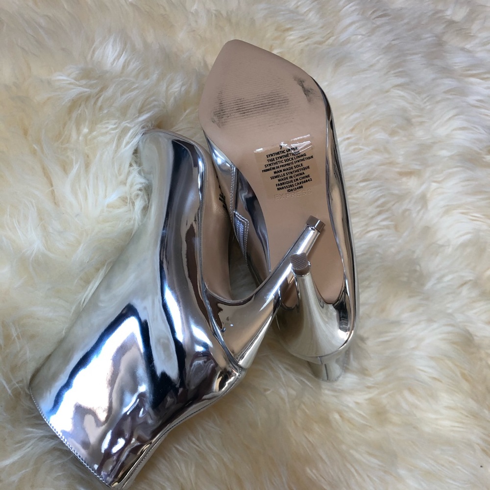 Express Silver Metallic Ankle Booties - Picture 8 of 8